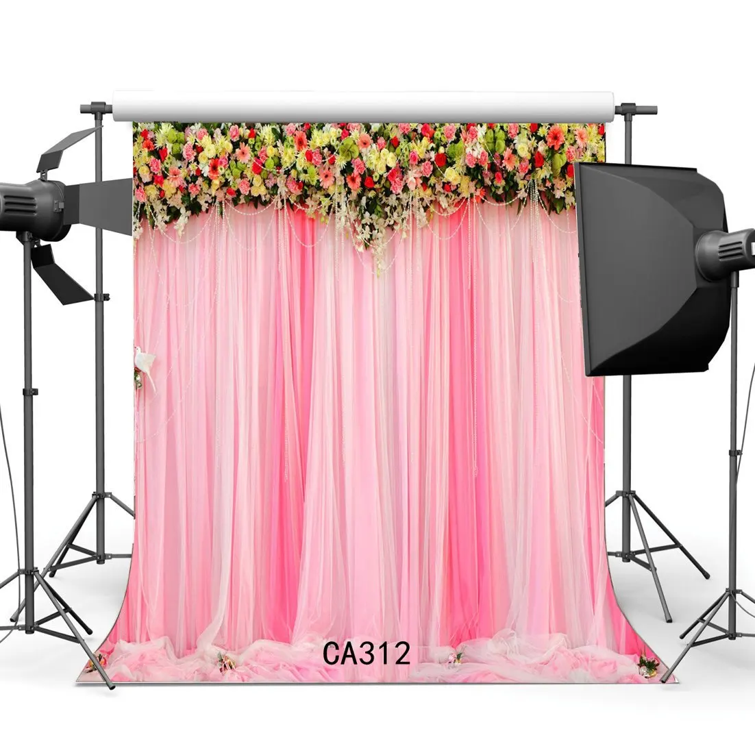 

Photography Backdrops Blooming Rose Flowers Vine Wedding Lover Pink Lover Wedding Party Event Portraits Photo Background