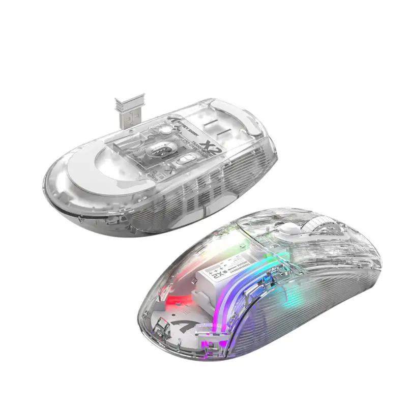 

Attack Shark X2rgb Luminous E-sports Glow-in-the-dark Mouse Wireless Tri-mode Women's Gaming Transparent Mouse Silent