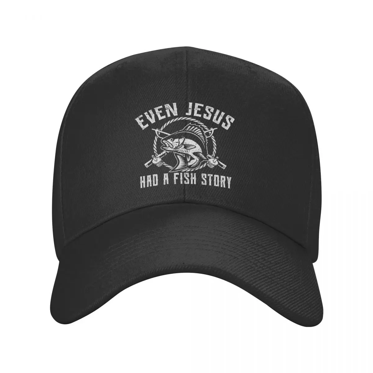 

New Fashion Even Jesus Had A Fish Story Baseball Cap Men Women Adjustable Funny Fishing Dad Hat Outdoor Snapback Hats