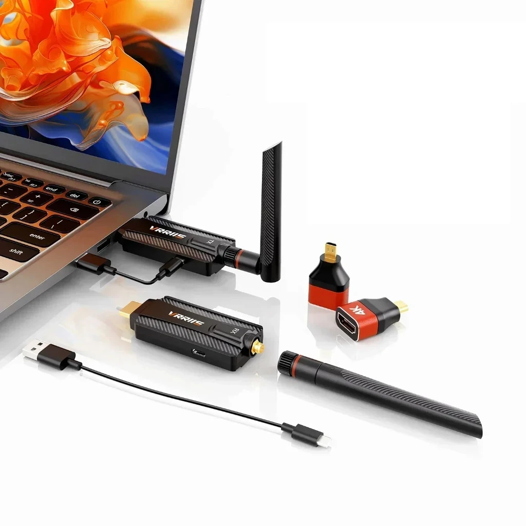 Фото Беспроводной HDMI-передатчик/приемник VRRIIS 0.05s 5G 200м для Wi-Fi, аудио и видео, для ТВ-приставок, камер, ноутбуков №2