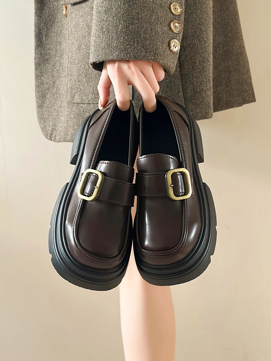 Повседневная женская обувь сабо лоферы на платформе с мехом оксфорды