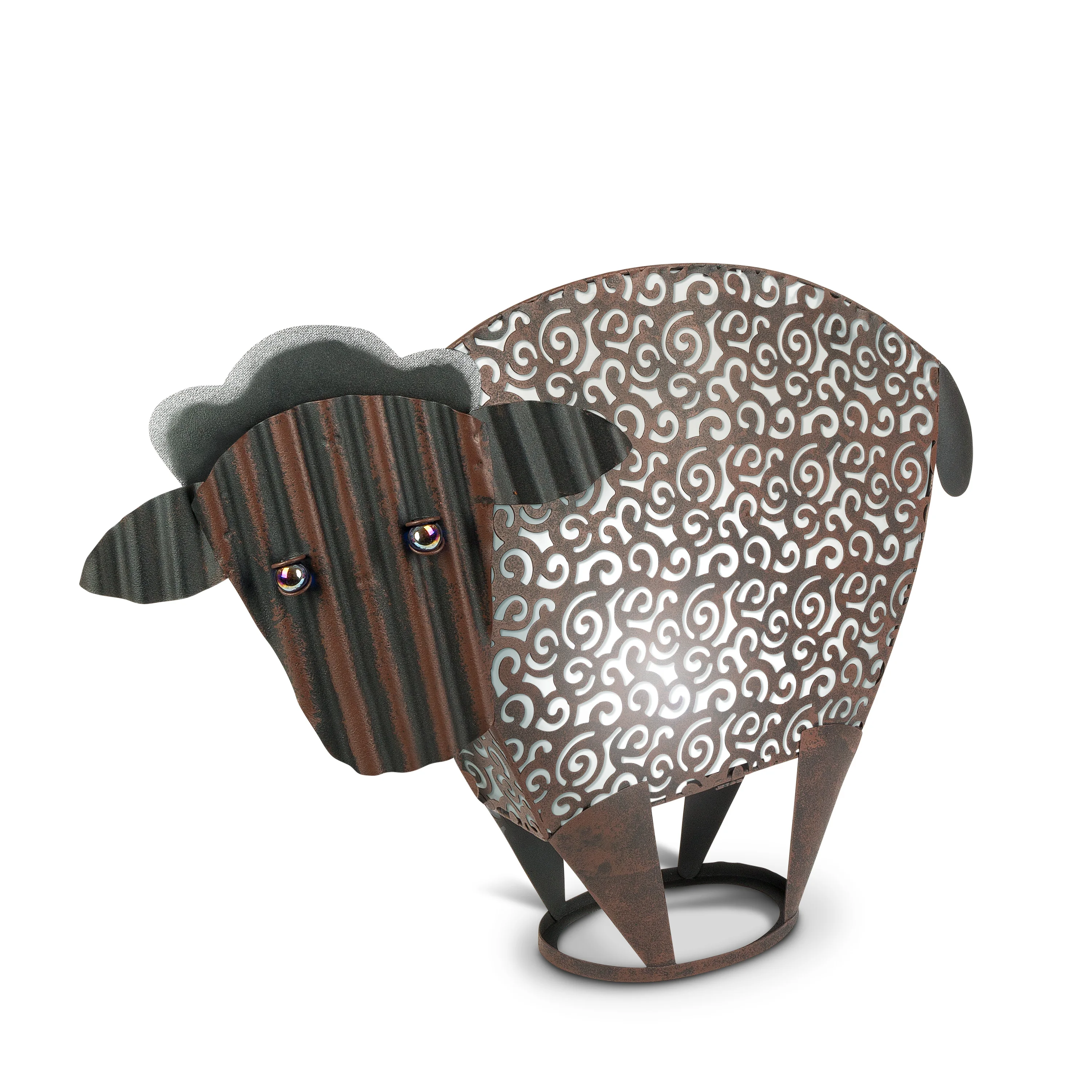 

Gerson White and Brown Sheep Decorative Stake with Solar Lights