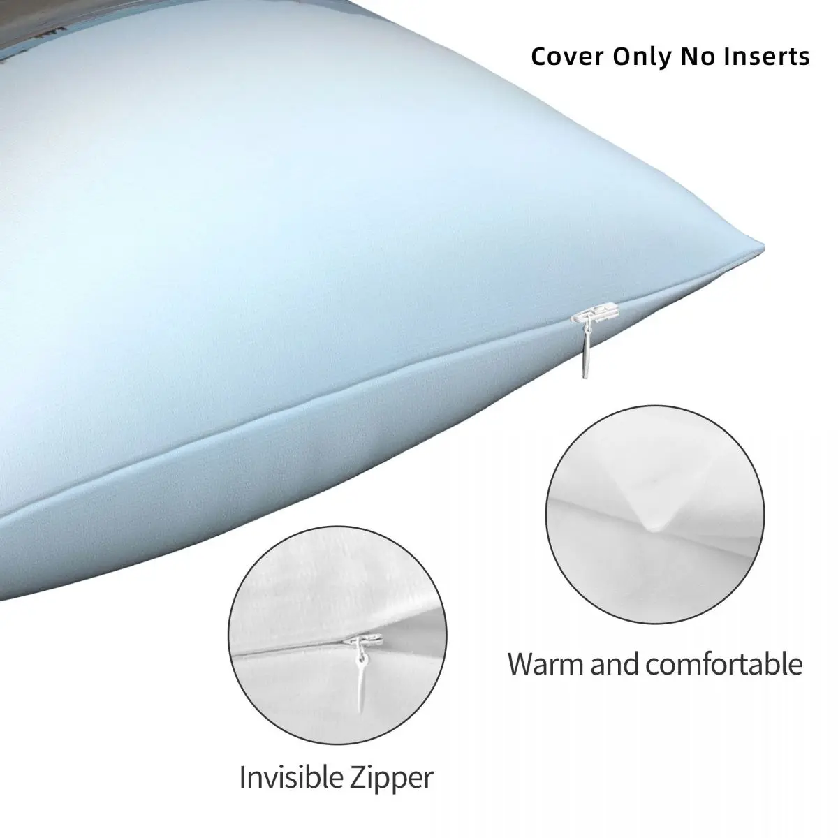 Наволочка дыхательная квадратная из полиэстера на молнии