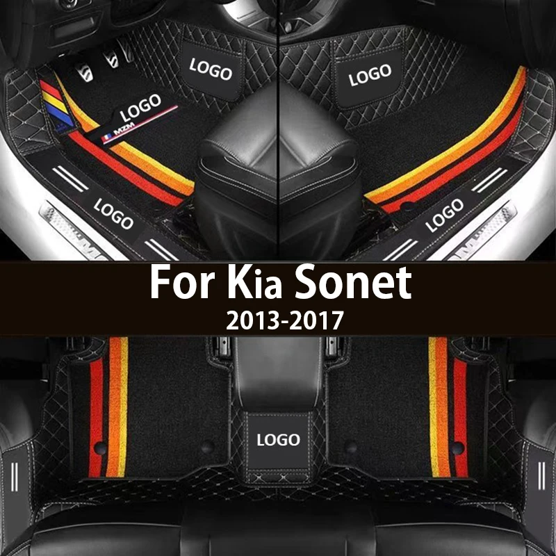 

Car Floor Mats For Kia Sonet 2013-2017 5saet Auto Custom Auto Foot Pads Leather Carpet Interior Accessories