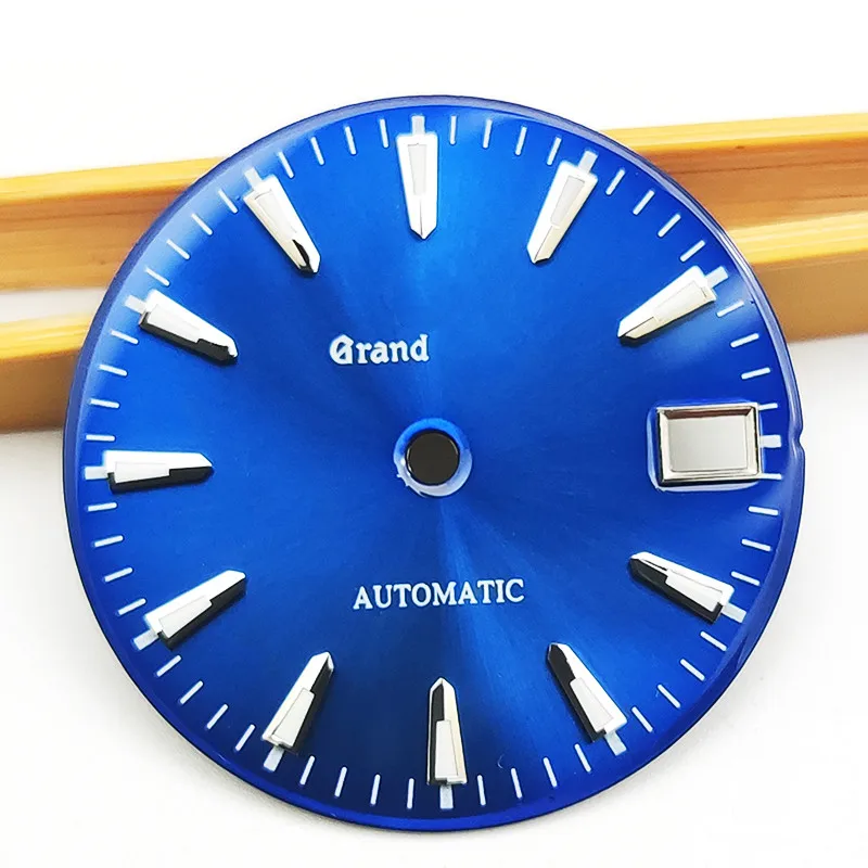 NH35 watch dial 28.5mm blue black dial green luminous fits NH35 movement watch movement