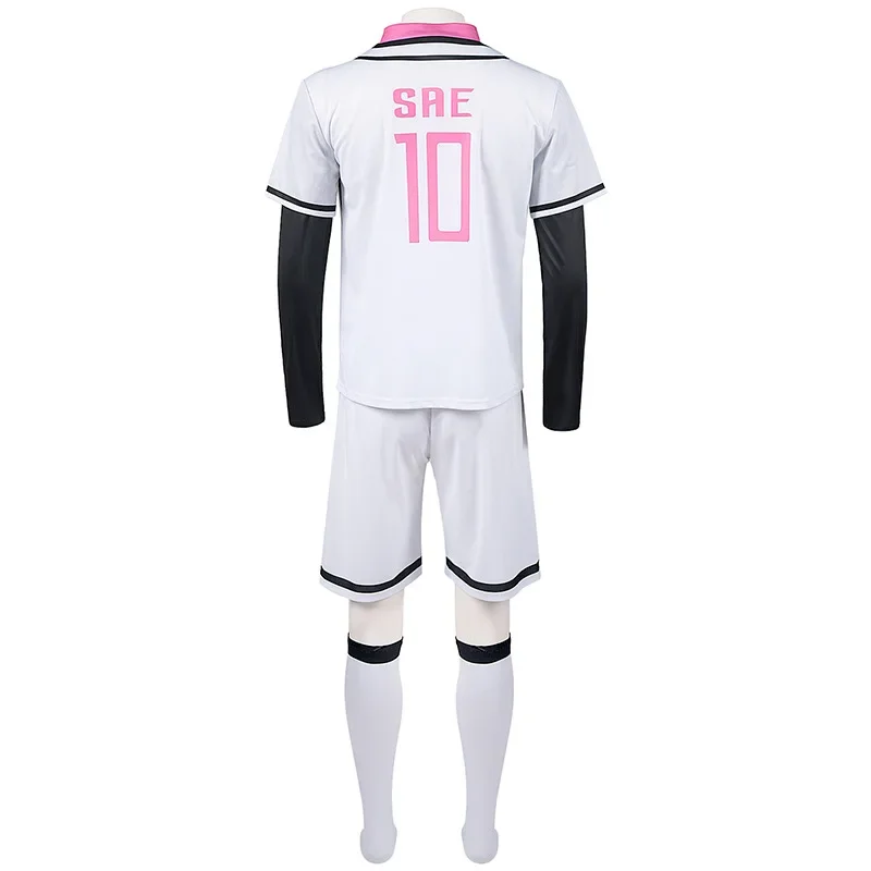 Аниме Синий замок Косплей Костюм Sae Shidou Aiku U20 ФУТБОЛ белая Униформа команды