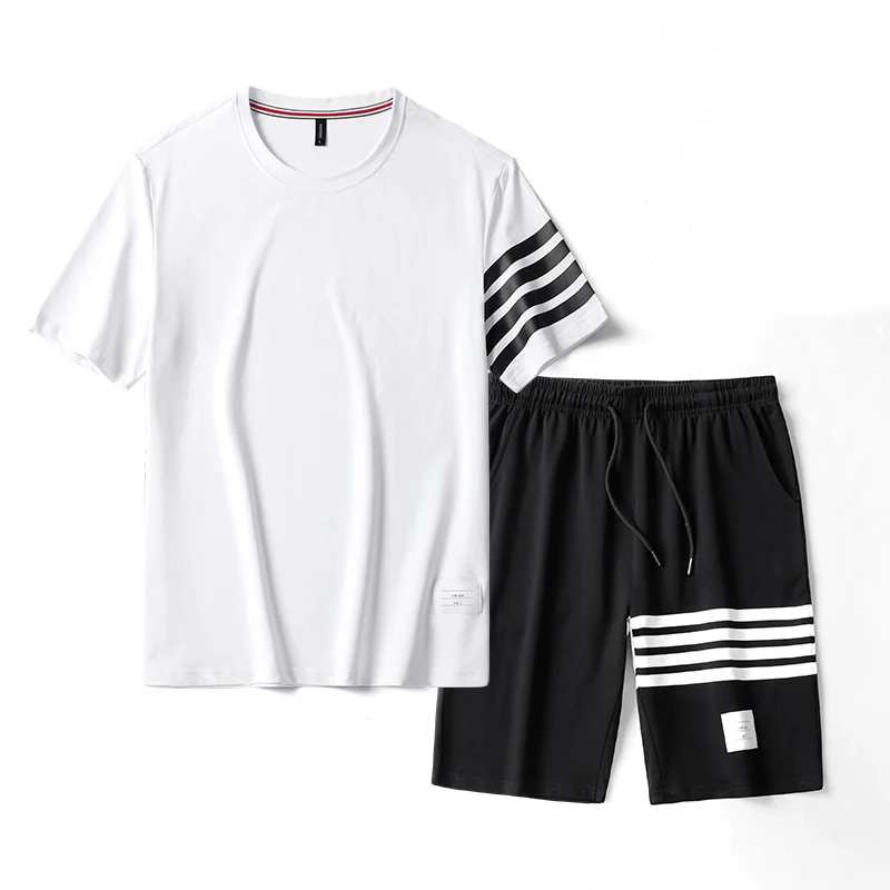 Ropa Short Sleeve Men Clothing Korea Fashion Mens Designer Clothes Summer 2 Piece Sets 2023 Men Outfit T-Shirts & Shorts Clothes