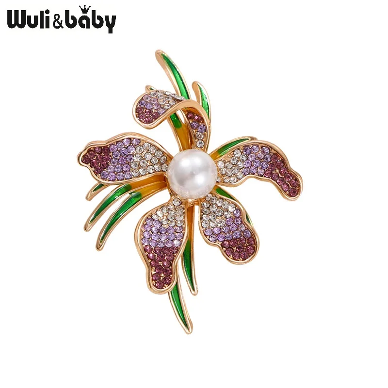 Женская Брошь В Виде Цветка Wuli &amp baby брошь с искусственным жемчугом 4 цвета