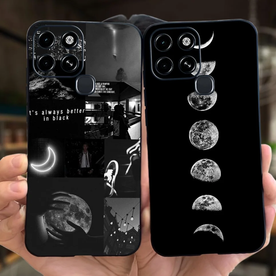 Для Infinix Smart 6 Plus чехол X6823C с животными жидкий силиконовый телефон задняя крышка