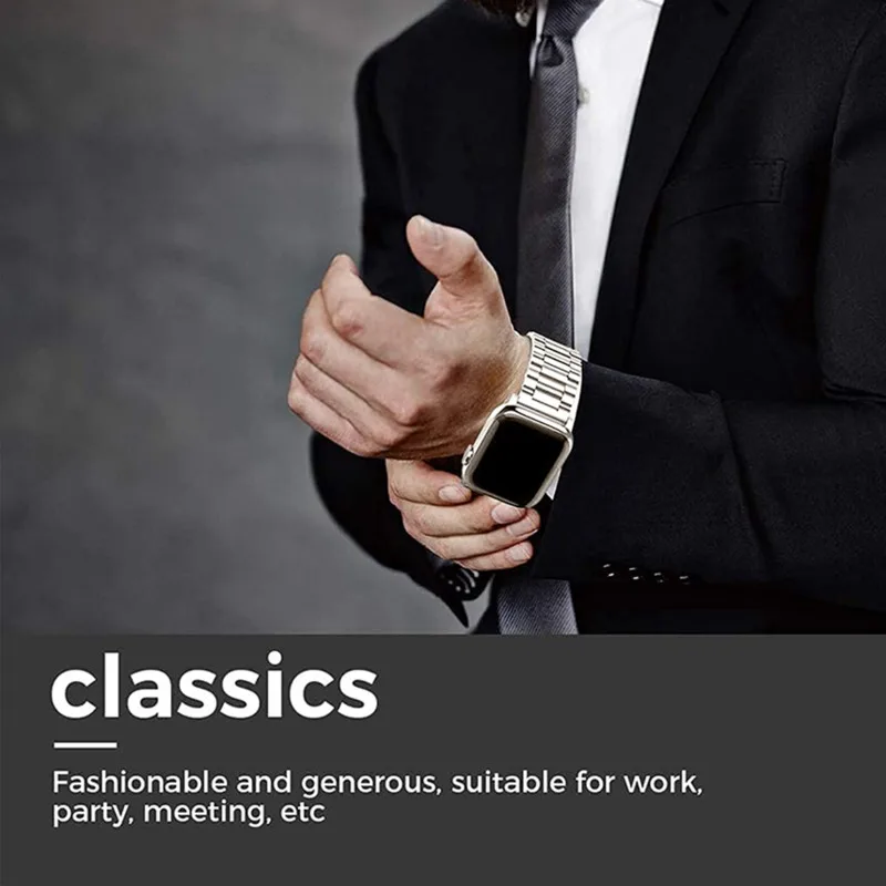 For Apple Watch Ultra 49mm Case + Band Stainless Steel Bracelet For Iwatch Apple Watch 8 7 45mm 41mm Pc Case + Strap Accessories