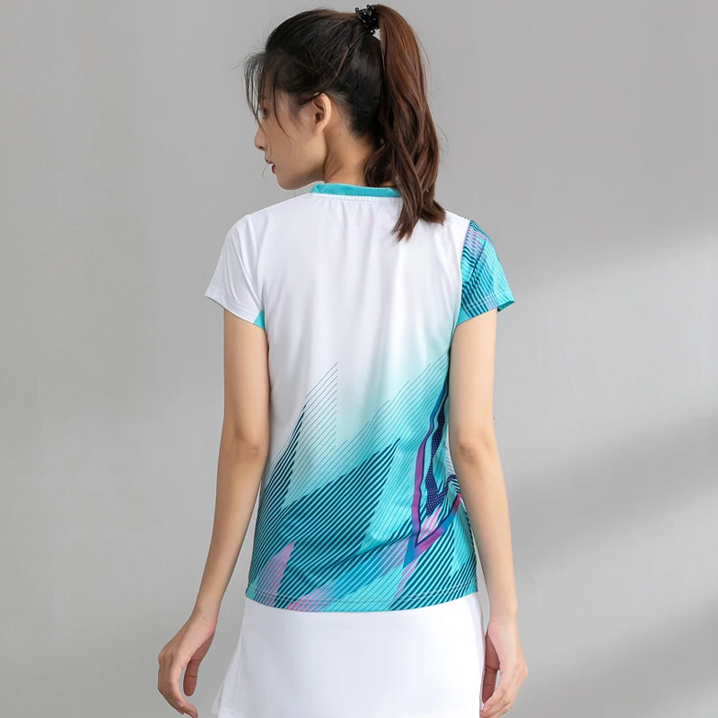 Women Badminton Shirts New 3D Fashion Table Tennis Running Sport Quick Dry Breathable Top Game Outdoor Training Short Sleeves