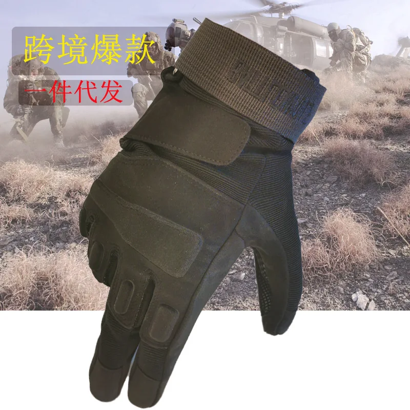 

Cross Border Popular Amazon Tactical Gloves, Anti-Skid, Sunscreen, Breathable, Black Eagle All Finger Gloves