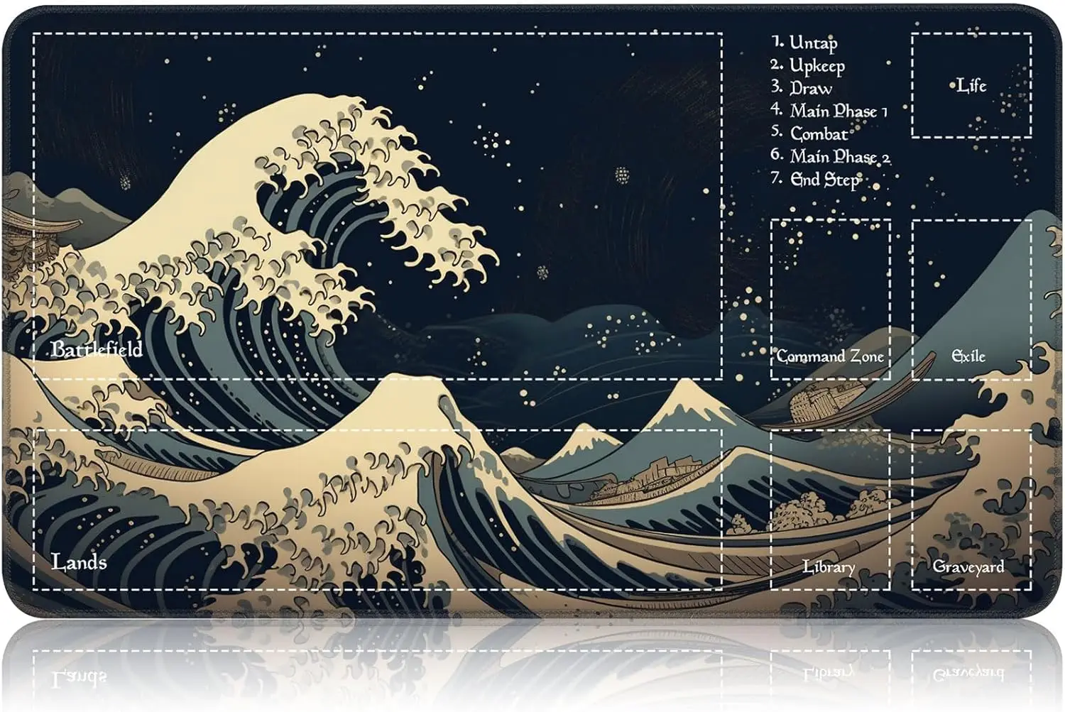 Игровой коврик Wave MTG Playmat 24 x 14 дюймов для DTCG CCG RPG коллекционная карточка с