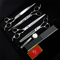 professional trimmer puppy scissors hairdressing dogs pet supplies 8 inch dog grooming profesional comb left handed 4pcs kit