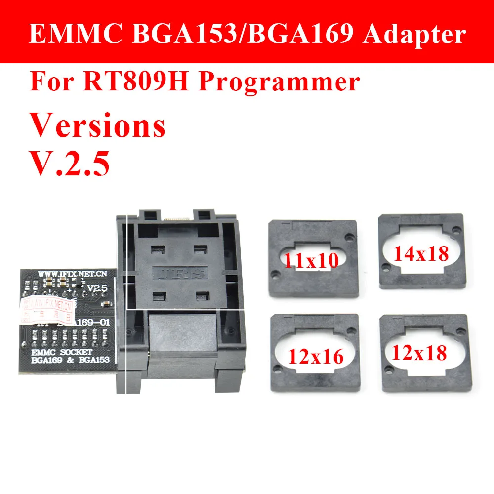 RT-BGA169-01 BGA169 / BGA153 EMMC адаптер V2.3 с 3 боксами BGA для программатора RT809H лучшее качество