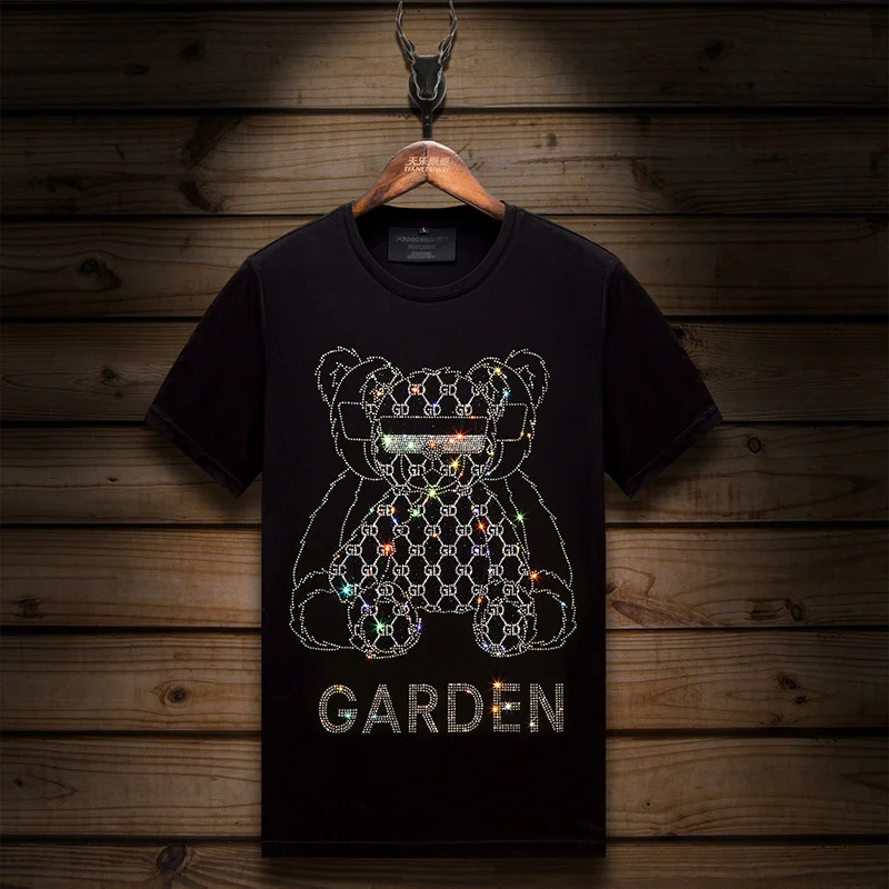 

Plus Size Fashion Diamonds Animal T Shirts Women Clothing 2022 New Trend O Neck Short Sleeve Slim Summer Woman Casual T-shirts