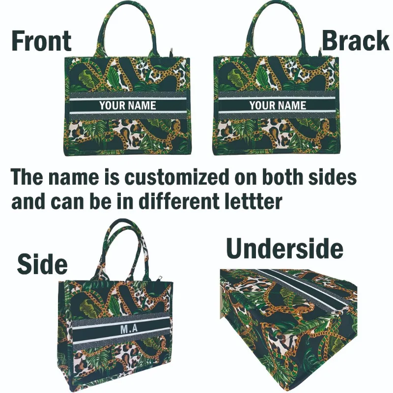 Холщовая Сумка-книжка с индивидуальным принтом и именем большая вместимость