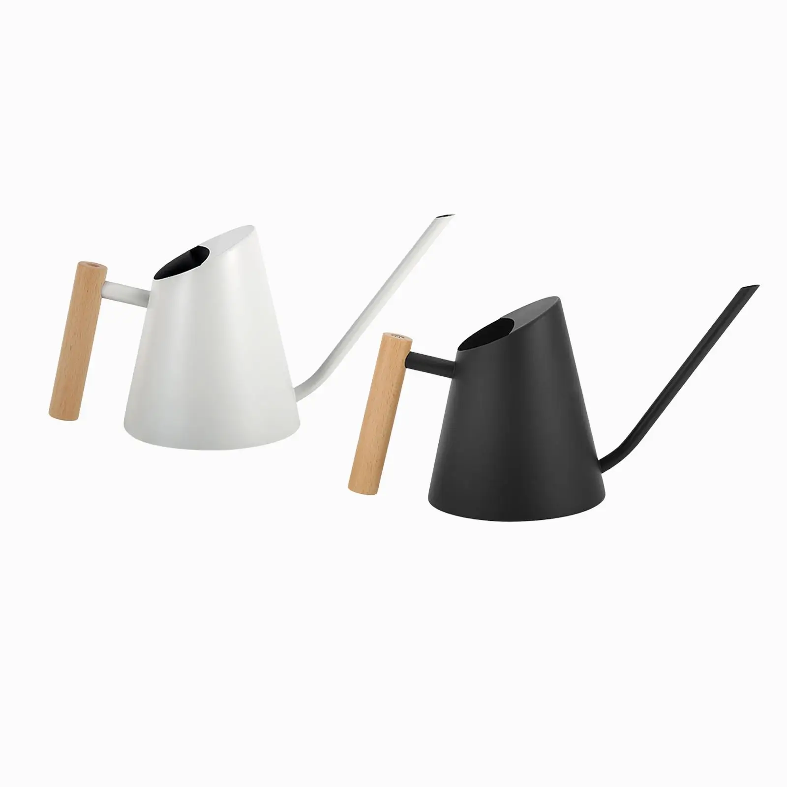

Stainless Steel Watering Can with Long Mouth 900ml Wooden Handle Watering Flower Kettle for Patio Outdoor Flower Decor