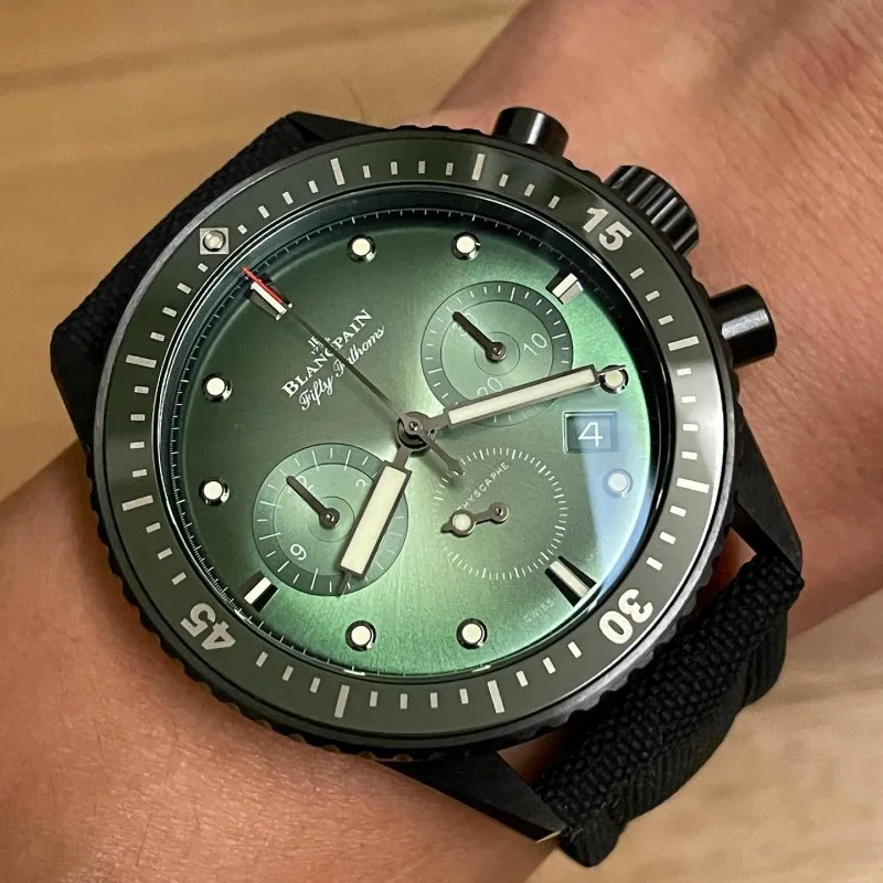 Blancpain Fifty Fathoms Bathyscaphe Chronographe Flyback Fashion Business Luxury Quartz Watch for Men Relógio Masculino Reloj