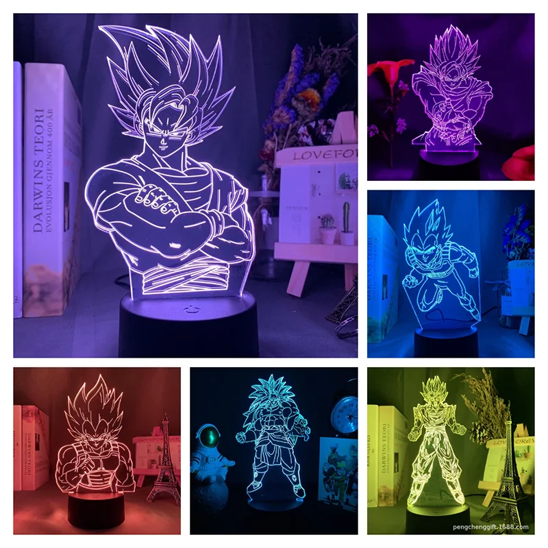 

Dragon Ball Super Ultra Instinct Goku Anime Figure 3D Lamp LED Figurine Juguetes Model Statue Brinquedos DBZ Goku Toy Collection