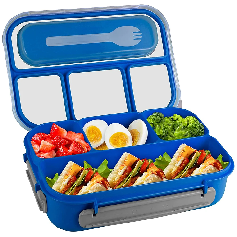 

Bento Box Lunch Box Lunch Containers For Adults Kids Toddler Bento Boxes With 4 Compartments&Fork Leak-Proof Microwave Dishwashe
