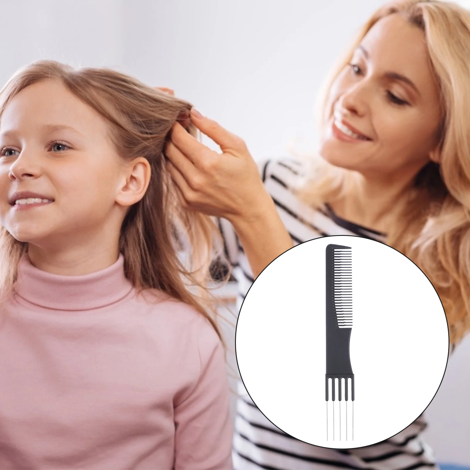 

Comb Hair Brush Teasing Combs Salon Backstyling Needle Pintail Anti Static Fork Combing Side Tools Dual Insert Gripper Heat
