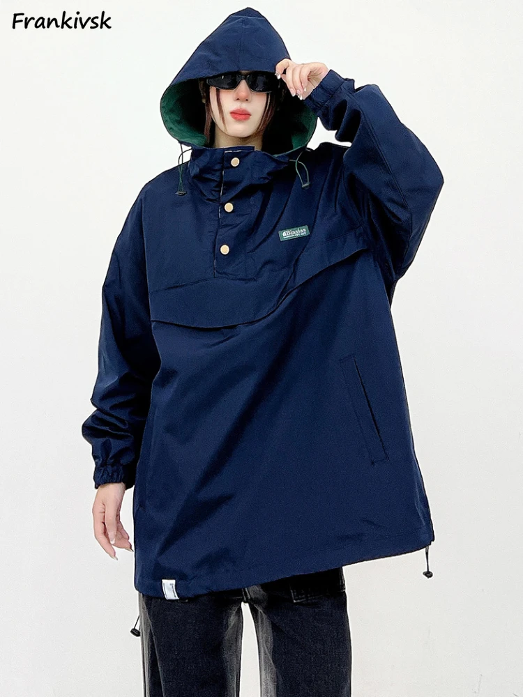 

Куртки женские в стиле Хай-стрит, шикарные мешковатые универсальные Молодежные парные пальто в японском стиле Харадзюку с длинным рукавом, осень