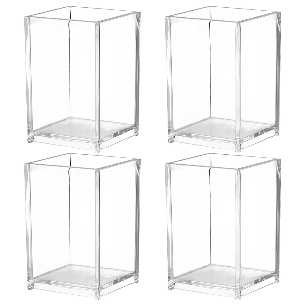 

Holder Pen Brush Acryliccontainerwriting Stationery Makeup Cup Maker Storage Organizer Pot Nail Stand Toothbrushclear