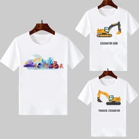 kids construction t shirt boys excavatorbulldozerdiggertruck print tshirts children funny graphic tees birthday gift 3 13yrs