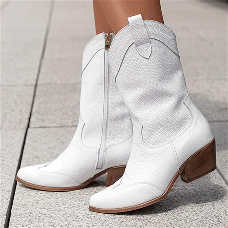 Women Ankle Boots 2022 New Designer Luxury Middle Heel Casual Women Shoes Elegant Winter Zipper Plus Size Lady Low Boots