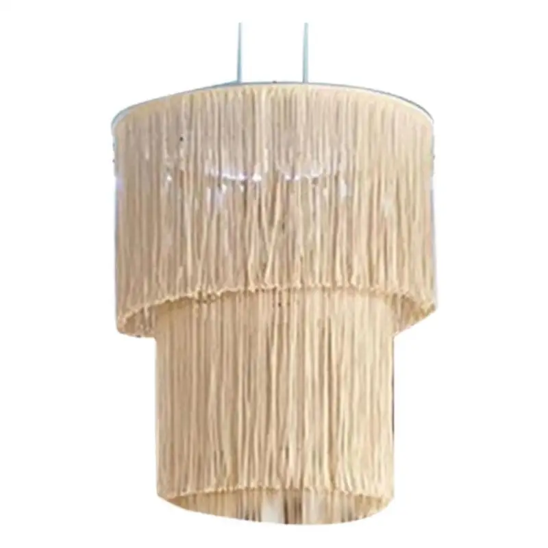 

Hand Woven Lamp Shade Boho Hanging Pendant Light Cover Modern Office Bedroom Living Room Nursery Decor Bulb Not Included