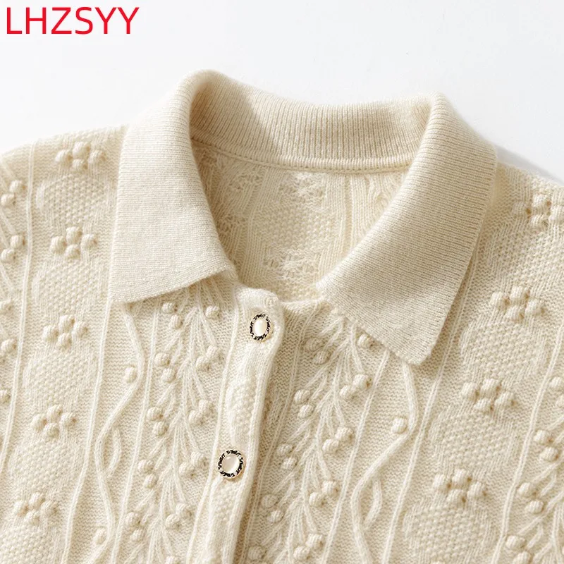 LHZSYY 100% чистый кашемировый кардиган Женская Высококачественная куртка с