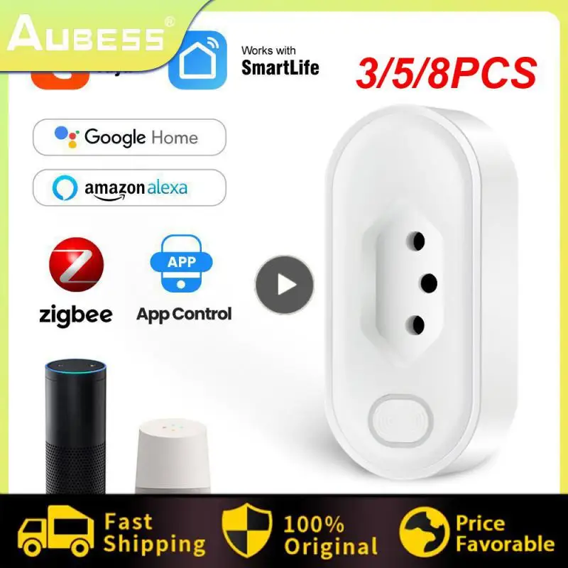 

3/5/8 шт., интеллектуальные розетки Zigbee с голосовым управлением