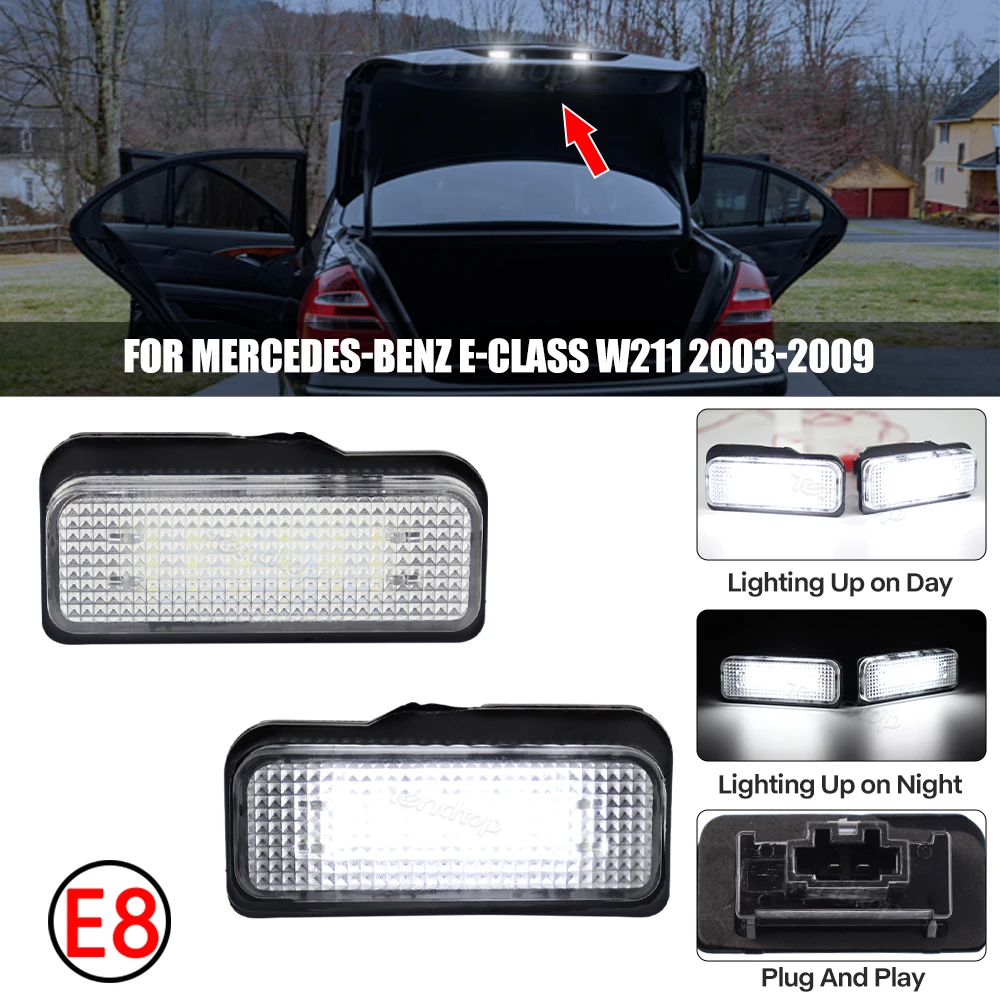 Фото 2 шт. светодиодных фонарей подсветки номерного знака для Mercedes-Benz C-Class S203, E-Class W211, SLK-Class R171 №4