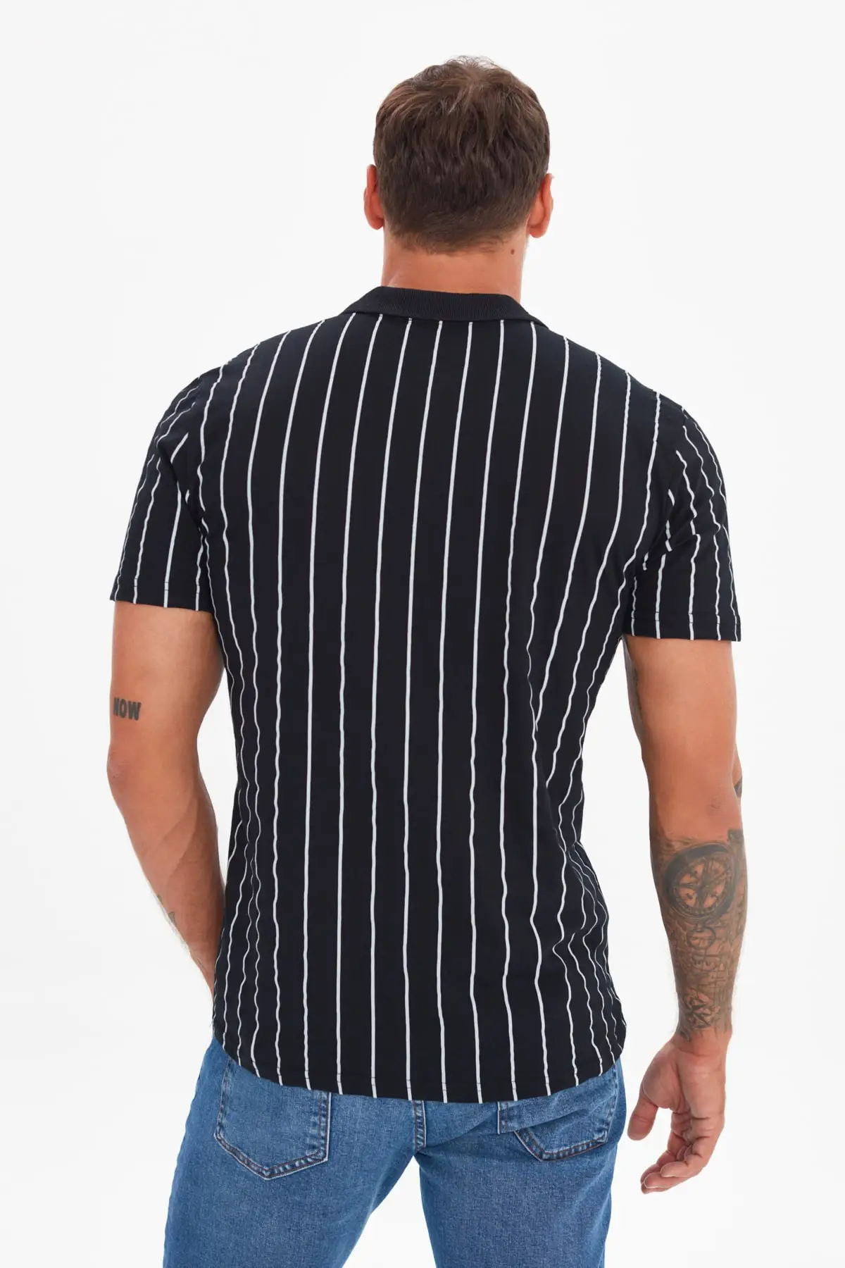 

Trendyol Male Slim Fit Bike Collar Short Sleeve Striped Polo Collar T-shirt TMNSS21PO0234