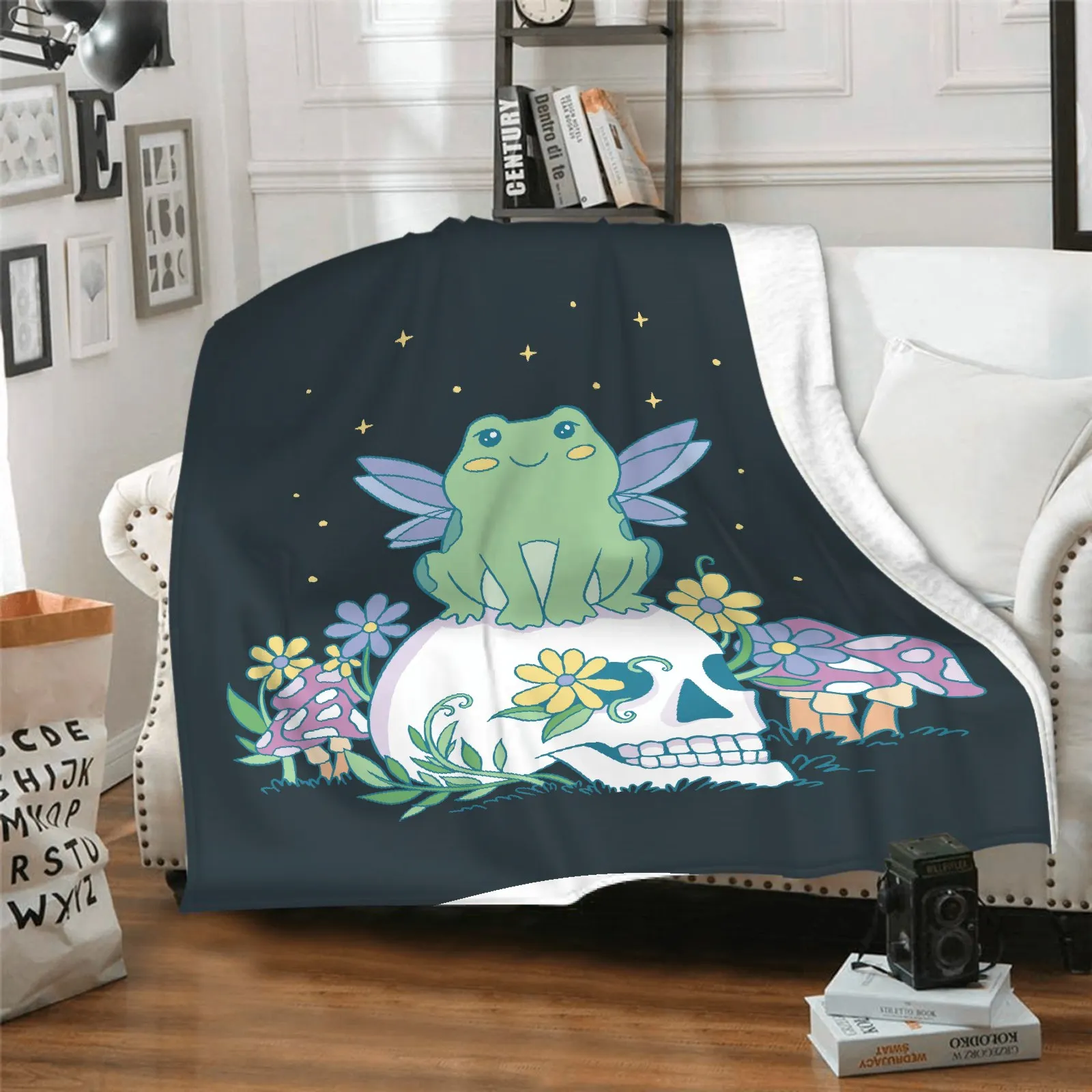 

Frog Fairy Blanket Super Soft Flannel Throw Blankets Sofa Cover Home Bedding for Travel Office Gifts 50x60inch All Seasons