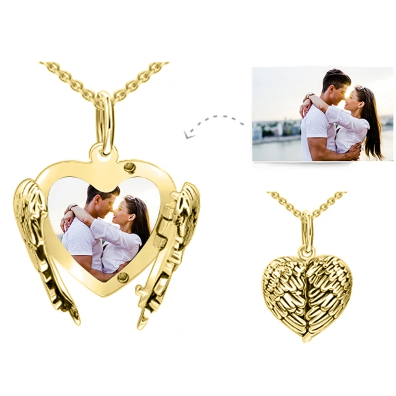 

Retro Heart-shaped Necklaces Hot Transfer Printing Couple Pendant Valentine's Day Gifts Jewelry Decoration for Women Men