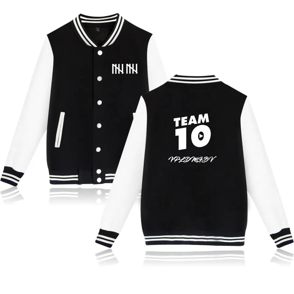 

Luckyfridayf Baseball Jacket Fashion Team 10 Printed Pocket Coat Men Women Sweatshirts Coats Casual Long Sleeve Jackets Tops