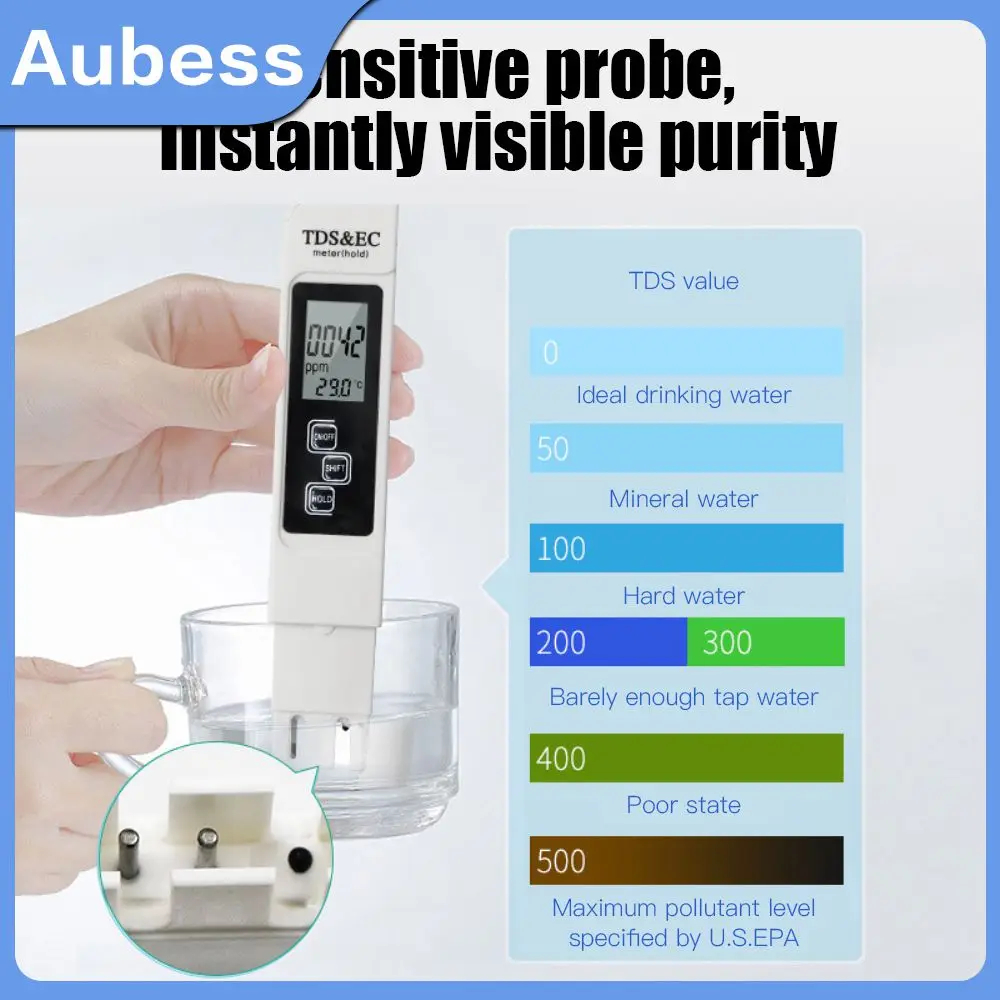 

Lcd Tds Ec Meter Pen Portable Multifunctional Tds Meter Pen Monitor For Drinking Water Water Quality Monitor Temp Ppm Tester