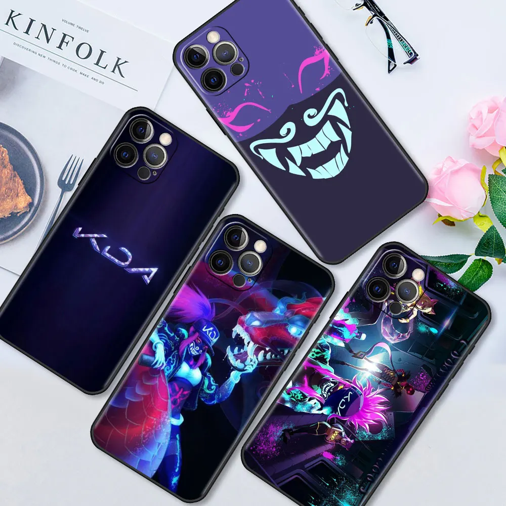 

LOL Akali KDA Case For Apple iPhone 13 12 Mini 11 Pro 7 8 SE 2022 6 6S Plus XR X XS Max Shockproof Soft Phone Covers Fashion