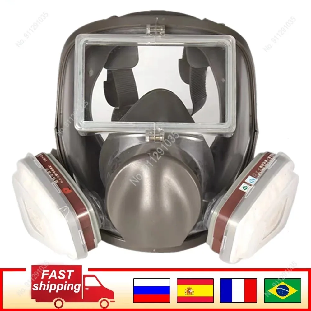 

Gas Mask Respirator 6800 Large View Glass Screen can Work with 3M Cartridges Breathing Valve Chemical Spray Work Masks