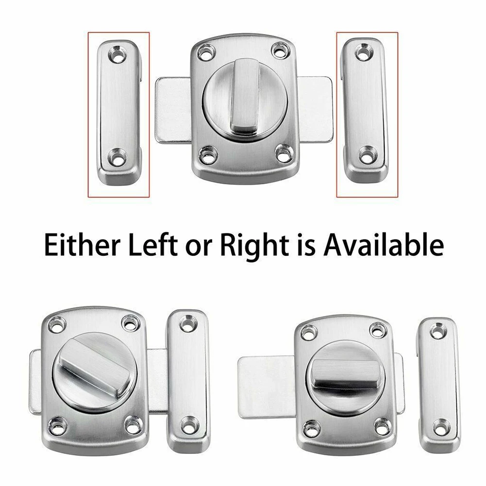 

2PCS Lock Chrome Bath Door Toilet Turn Rotate Bolt Privacy Catch Latch Alloy Door Hardware Building Home Improvement