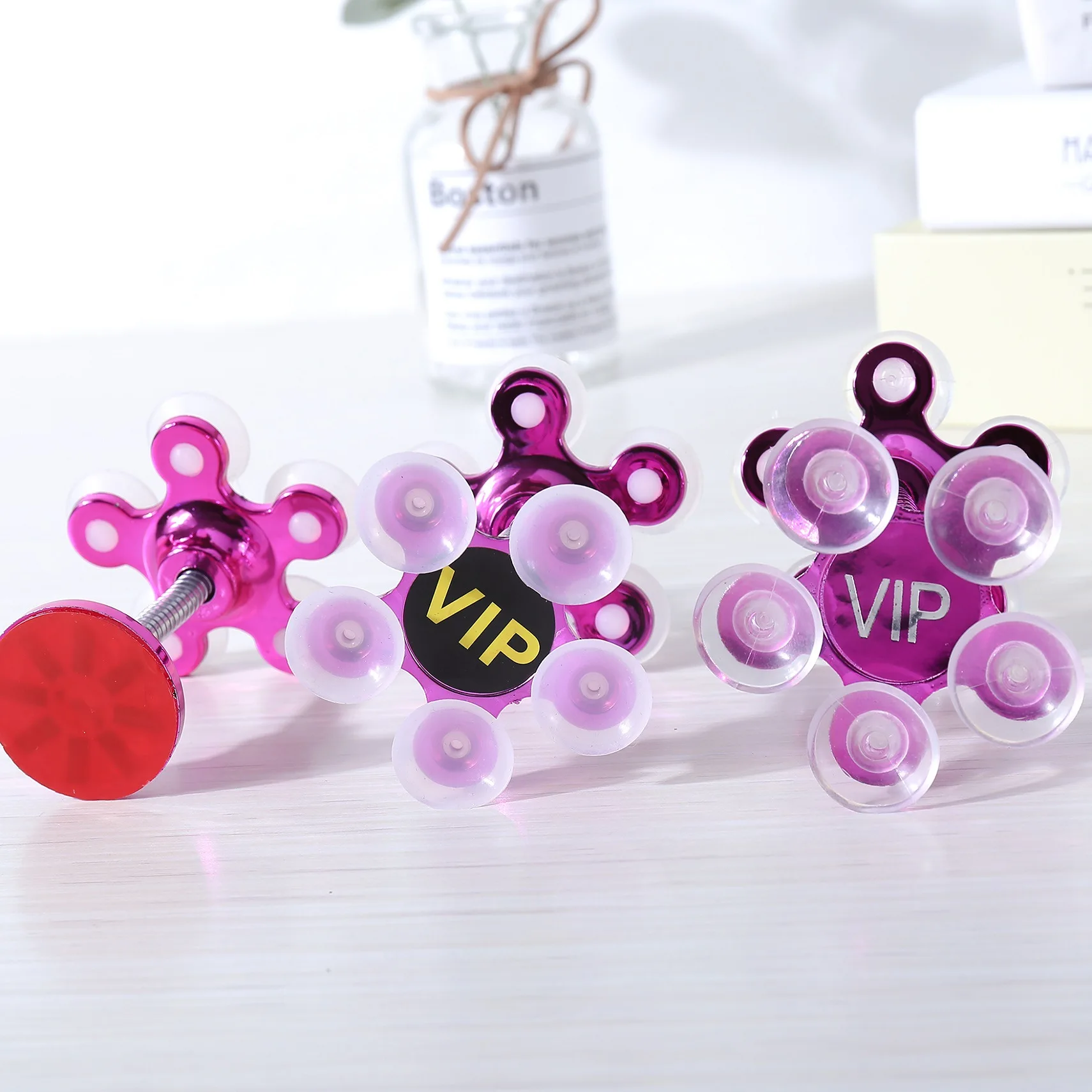 rotatable five claws sucker desk stand for cell phone metal flower magic suction cup mobile phone car holder bracket free global shipping