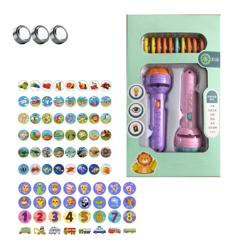 

Flashlight Projector for Kids Baby Sleeping Story Book Torch Lamp Toy Early Education Toy Holiday Christmas Gift Light Up Toy