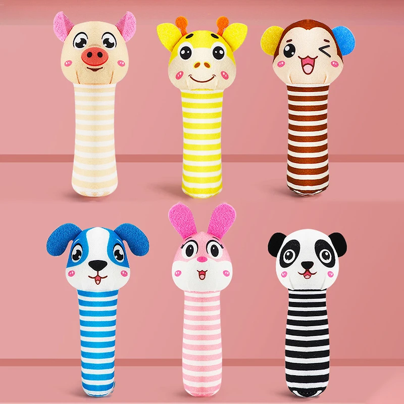 

Baby Animal Hand Bell Rattle Soft Rattle Toy Newborn Rattle Mobiles Baby Toys Cute Plush Bebe Toys 0-12 Months Christmas Gift