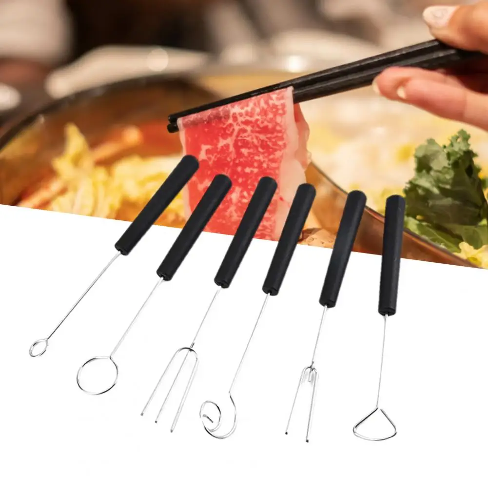 

Barbecue Fork 6 Styles Fondue Fork Handle Multifunctional Long Lasting Chocolate Dipping Tool