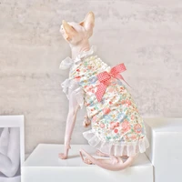 pearl lace floral summer thin sphinx hairless cat clothes kitty outfits devon rex necklace sphynx cat clothes kitty dresses