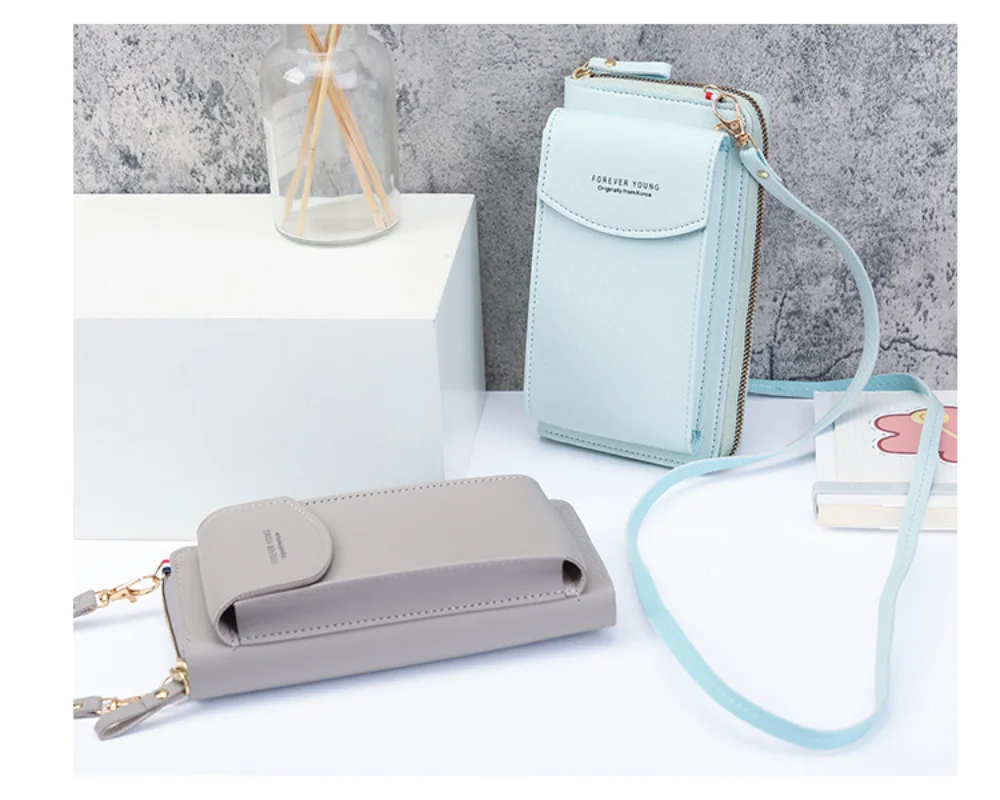 Fashion Single Shoulder Crossbody Cell Phone Bag Mini Versatile Multi Card Position Card Bag Female