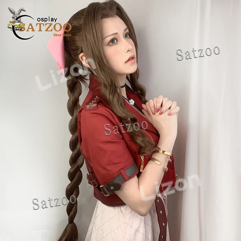 Final Fantasy Vii 7 Аэрит Гейнсборо Косплей Парик 100 СМ Коричневый Термостойкий