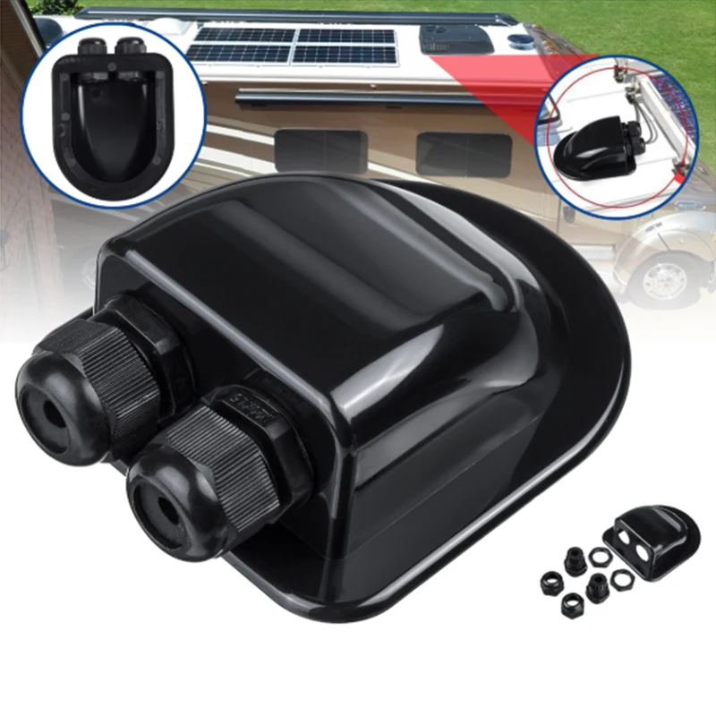 Double Wire Entry Gland Box Solar Panel Roof Wire Entry Gland Box Cable Motorhome White Double Hole RV Yacht Car  Caravans Campe